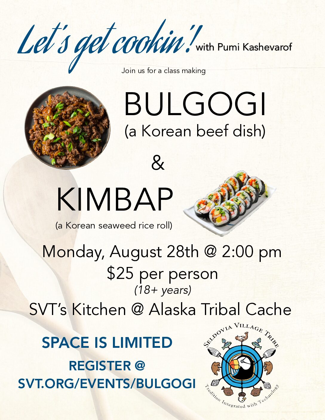 Bulgogi & Kimbap Cooking Class - Seldovia Village Tribe